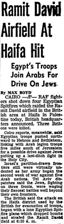 AP report on Ramit David attack May 22 1948