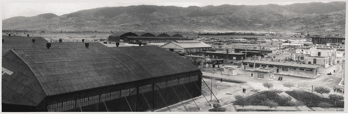 Blida Air Base Algeria with Atlas Mountains in BAckground